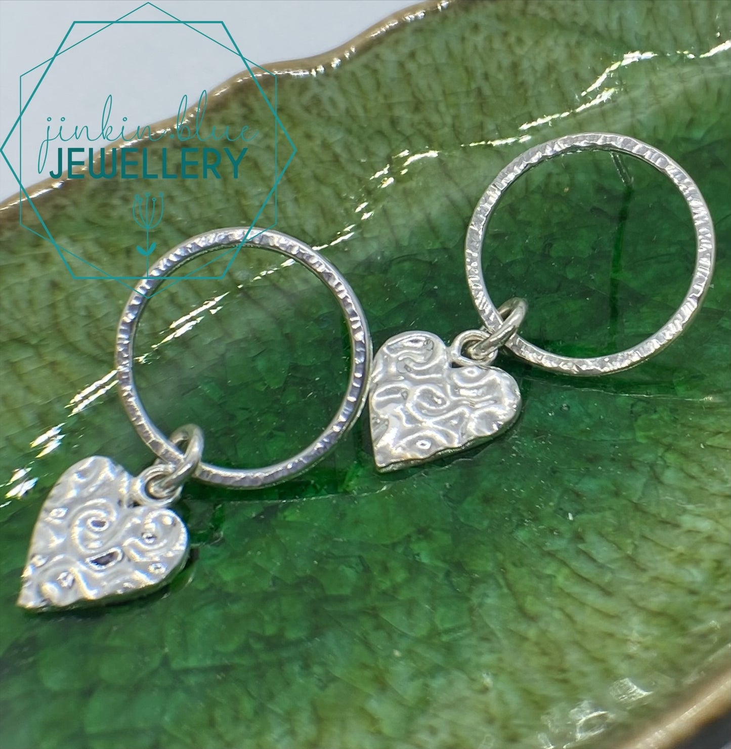 Swirly Heart Stud Earrings 2