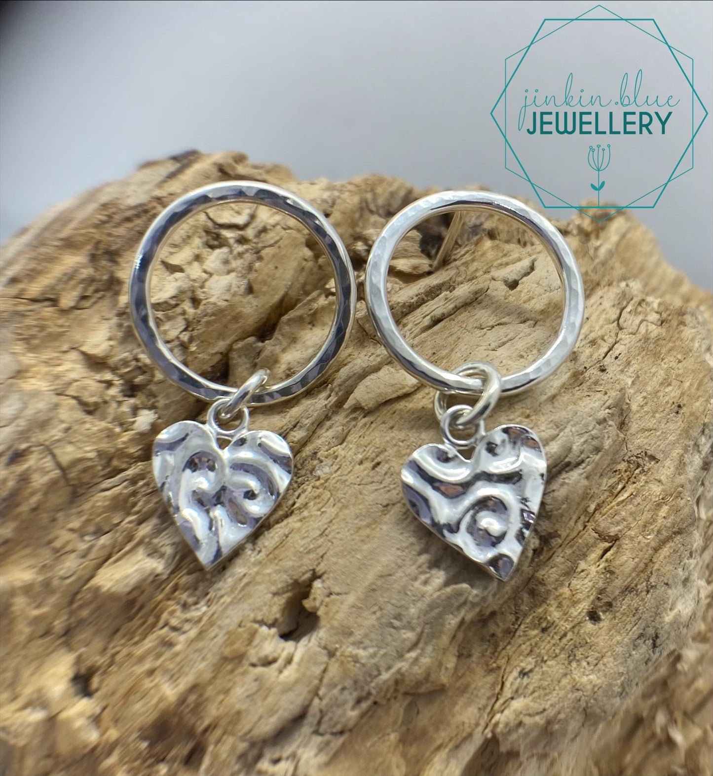 Swirly Heart Stud Earrings