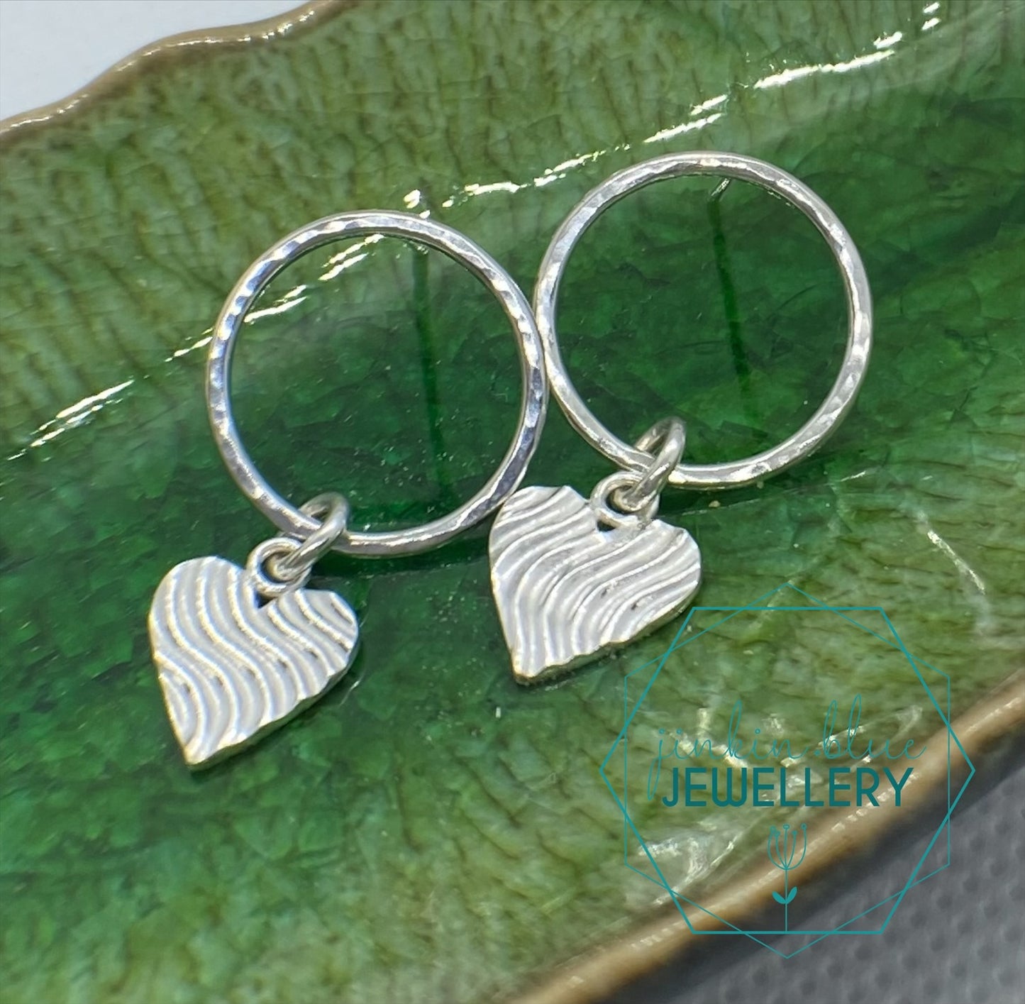 Wavy Heart Stud Earrings