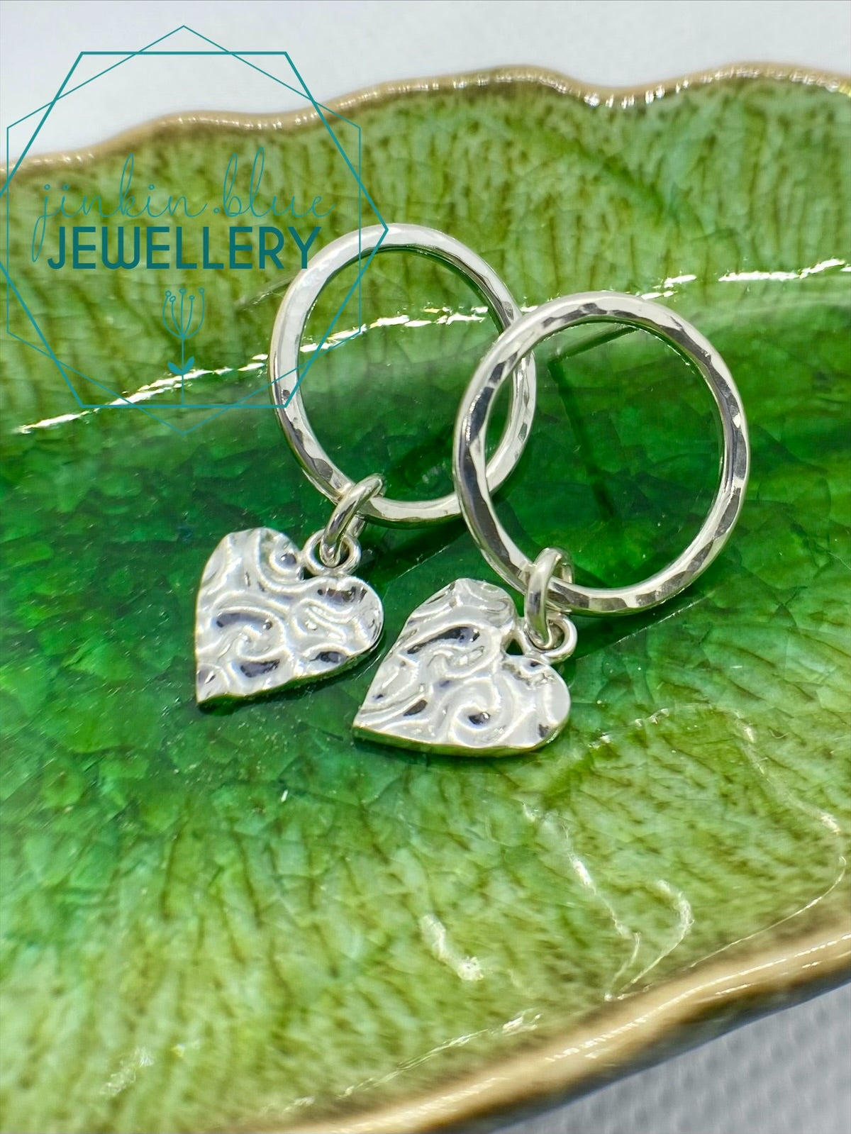 Swirly Heart Stud Earrings