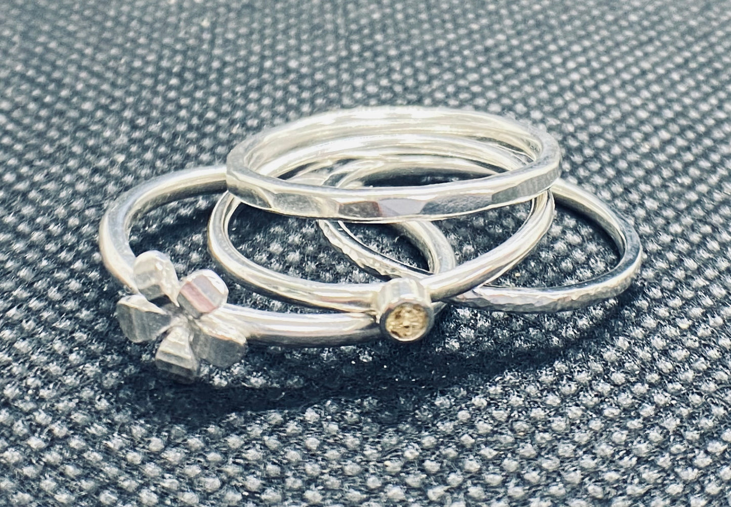 Spring Flower Stacking Ring Set